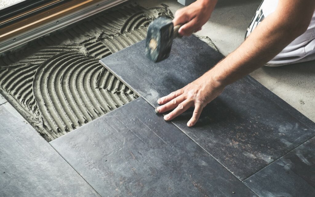 Pose de carrelage en rectangle dans el chablais