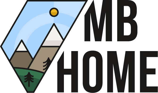 Logo de MB Home avec texte en noir