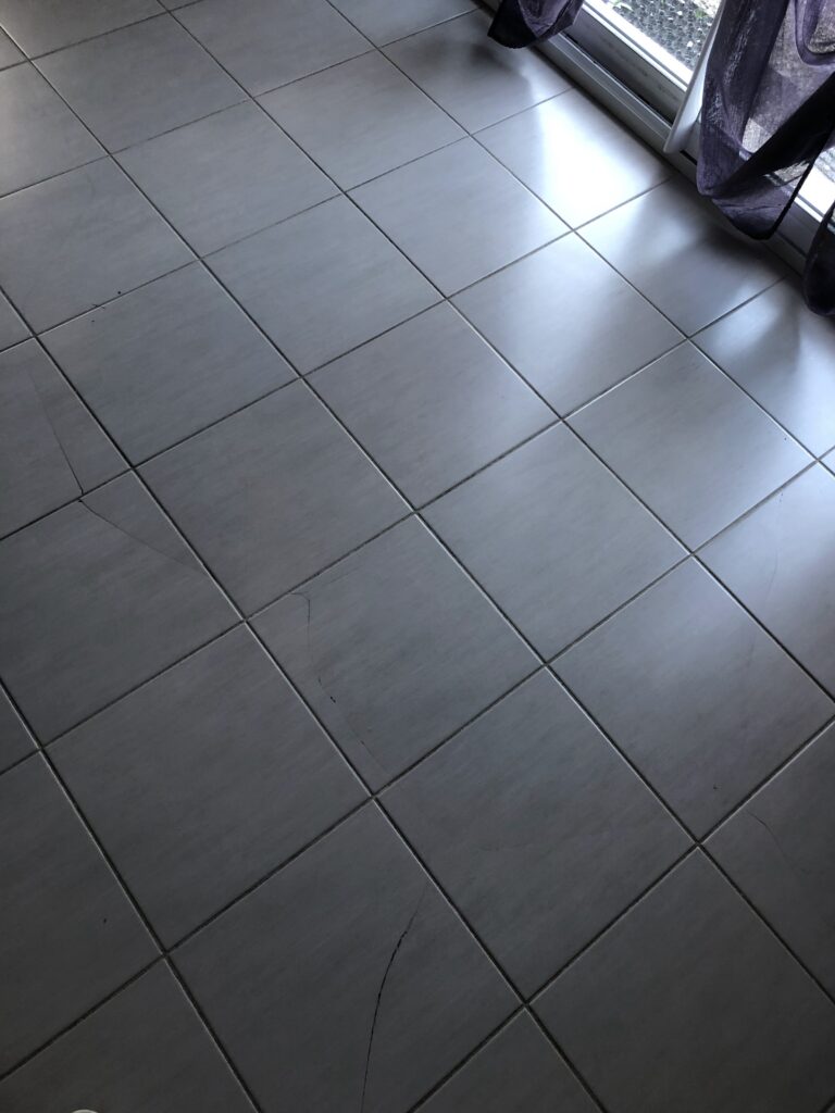 Salon rénové avec carrelage à Bons-en-Chablais