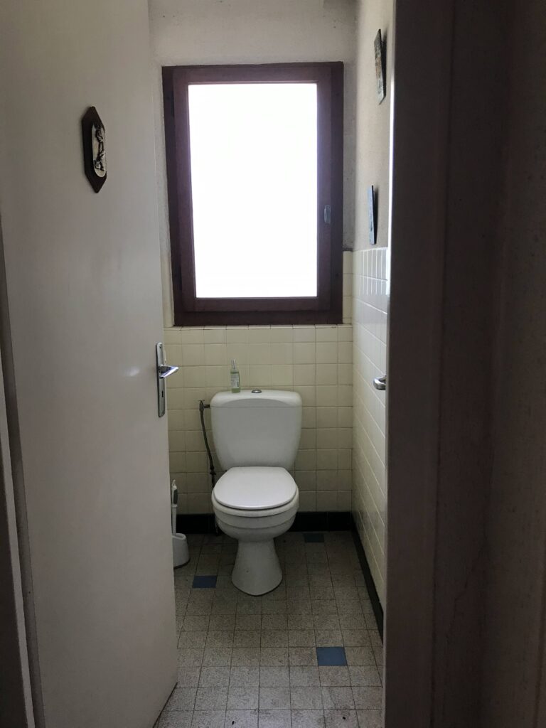 Rénovation carrelage toilettes à Évian avant
