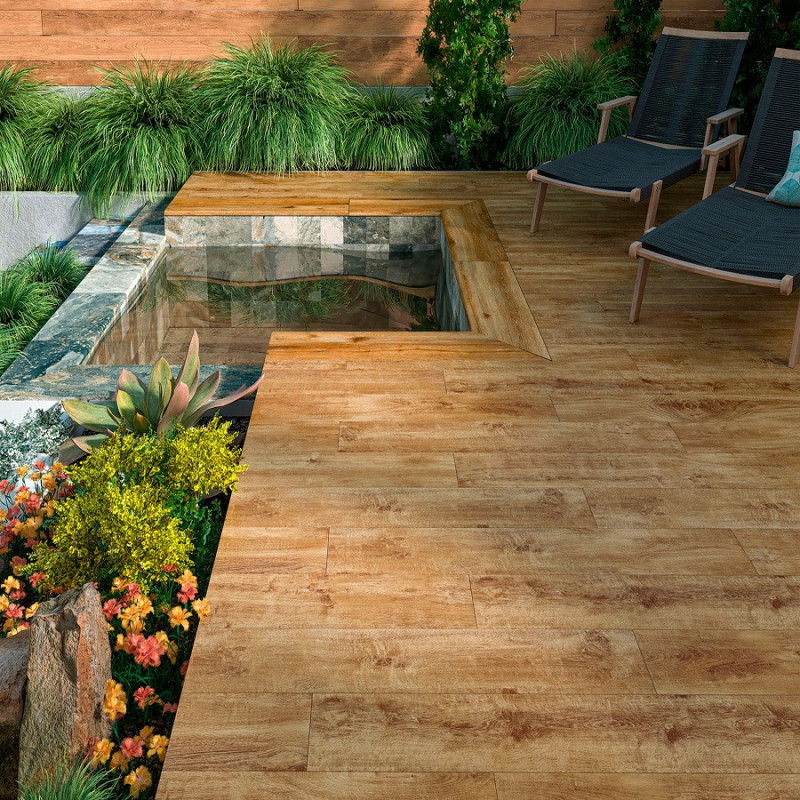 Carrelage imitation bois pour terrasse à Thonon-les-Bains