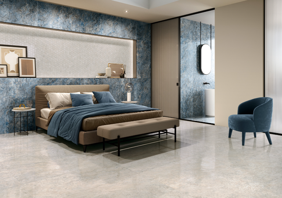 carrelage dans la chambre à Fessy