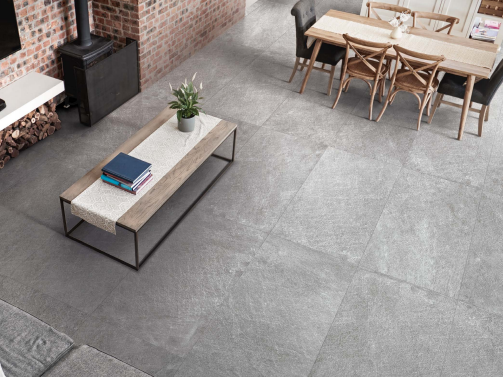 carrelage couleur gris clair dans une cuisine à Bons-en-Chablais