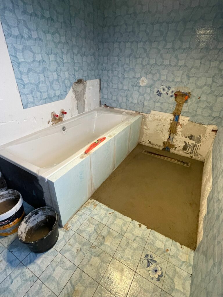 Détails du carrelage dans salle de bain à Bons-en-Chablais